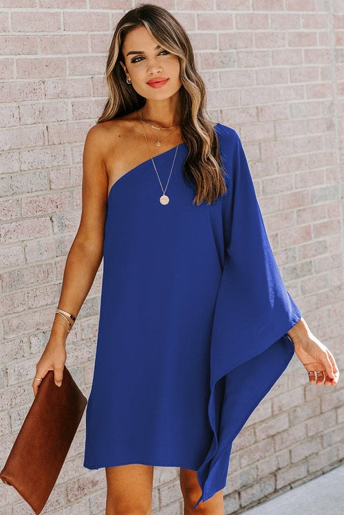 Side To Side One Shoulder Statement Mini Dress