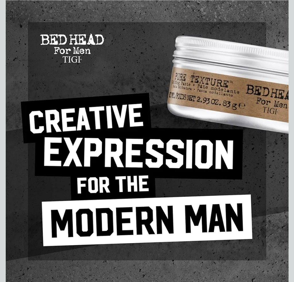 Bed Head by TIGI - Bed Head For Men Pure Texture Hair Paste - Professional Firm Hold Hair Styling - Perfect For Short to Medium Length Hair - 83g